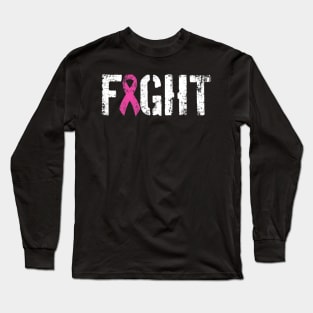 Fight Breast Cancer Military Style Awareness Ribbon Long Sleeve T-Shirt